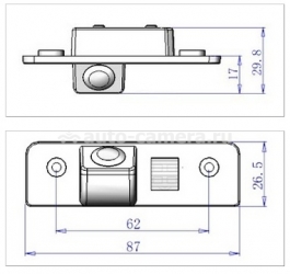 Камера заднего вида  Skoda Octavia 04+, Ford Fusion, Scoda Octavia Tour (OM-034)